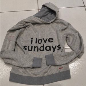 Peace Love World I Love Sundays hoodie Small